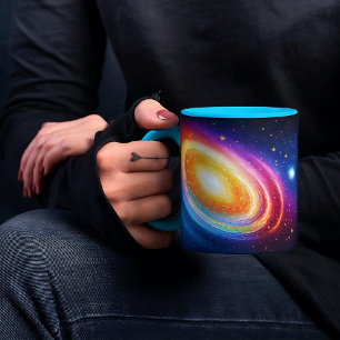 Taza estrellas galaxia elegante moda fantasía fresca y