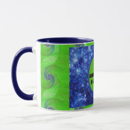 Taza Estrellas giratorias azules y verdes