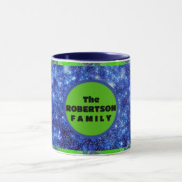 Taza Estrellas giratorias azules y verdes