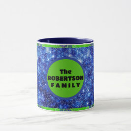 Taza Estrellas giratorias azules y verdes