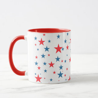 Taza estrellas rojas blancas y azules