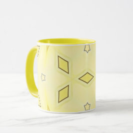 Taza Estrellas y diamantes de color amarillo y marrón o