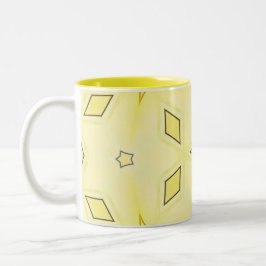 Taza Estrellas y diamantes de color amarillo y marrón o