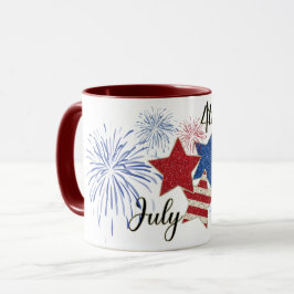 Taza Estrellas y rayas de fuegos artificiales 4 de juli