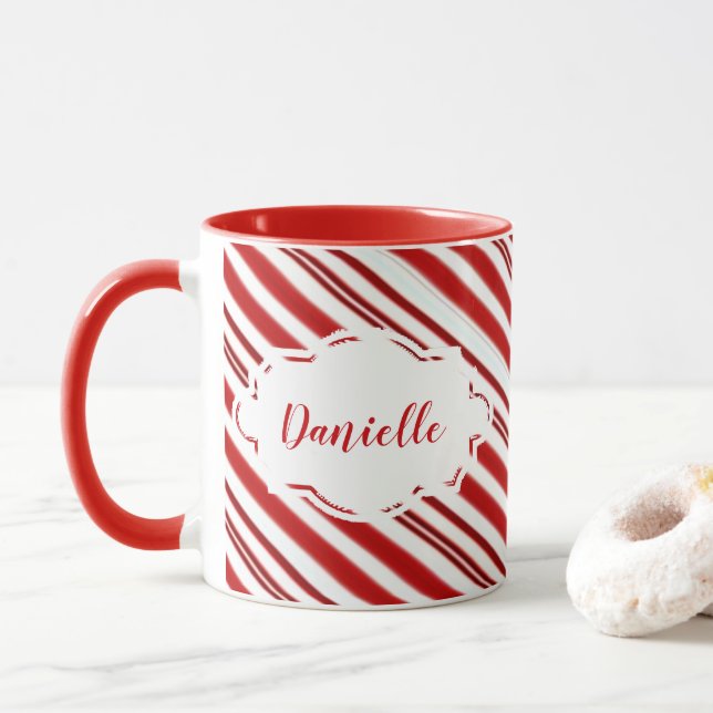 Taza Estriba de caramelo de menta personalizada (Con donut)
