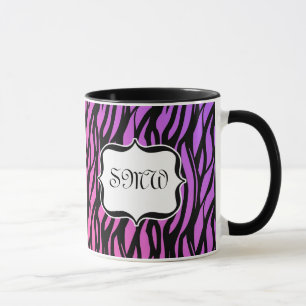 Taza Estribos de cebra rosada/púrpura caliente Monogram