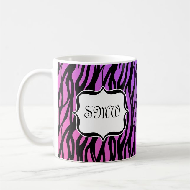 Taza Estribos de cebra rosada/púrpura caliente Monogram