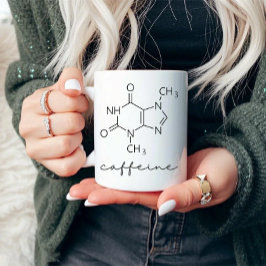 Taza Estructura química de la Molécula de cafeína