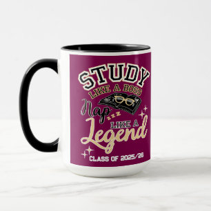 Taza Estudia como un jefe, echa una siesta como una ley