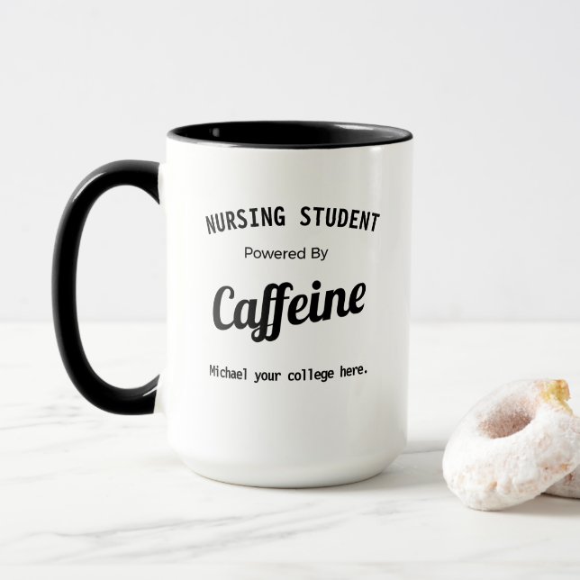 Taza Estudiante de Enfermería personalizada impulsado p (Con donut)