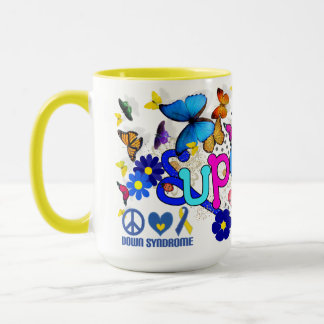 Taza estupenda del abrazo para Síndrome de Down