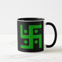 Esvástica hindú (verde sobre fondo negro)