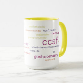 Taza Etiqueta amarilla CCSF de 15 onzas