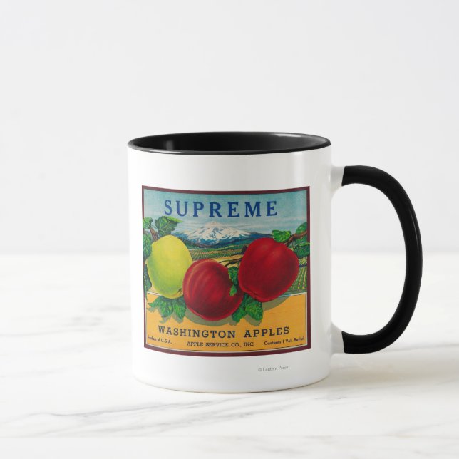 Taza Etiqueta Apple Suprema - Estado de Washington (Derecha)