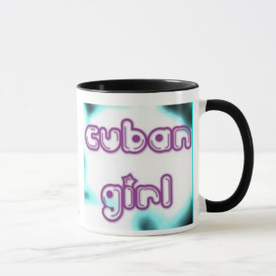 Taza Etiqueta cubana del chica