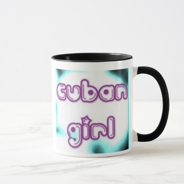 Taza Etiqueta cubana del chica (Derecha)