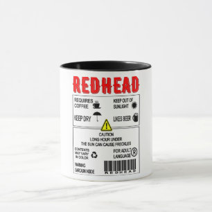 Taza Etiqueta de advertencia de la cabeza roja