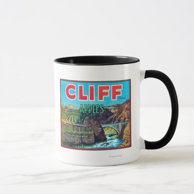 Taza Etiqueta de Apple Cliff - Chelan Falls, WA (Derecha)