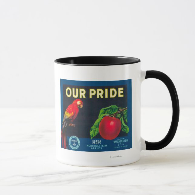 Taza Etiqueta de Apple del Orgullo - Estado de Washingt (Derecha)