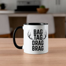 Etiqueta de bolsa arrastrar orgullo divertido caza