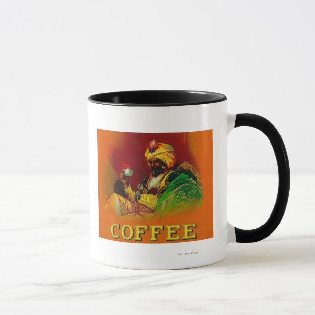 Taza Etiqueta de café para hombre árabe (Derecha)