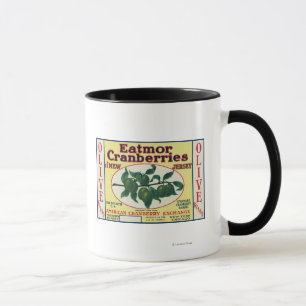 Taza Etiqueta de marca verde oliva de los arándanos de