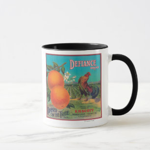 Taza Etiqueta de Naranja de DefianceVenecia Cove, CA