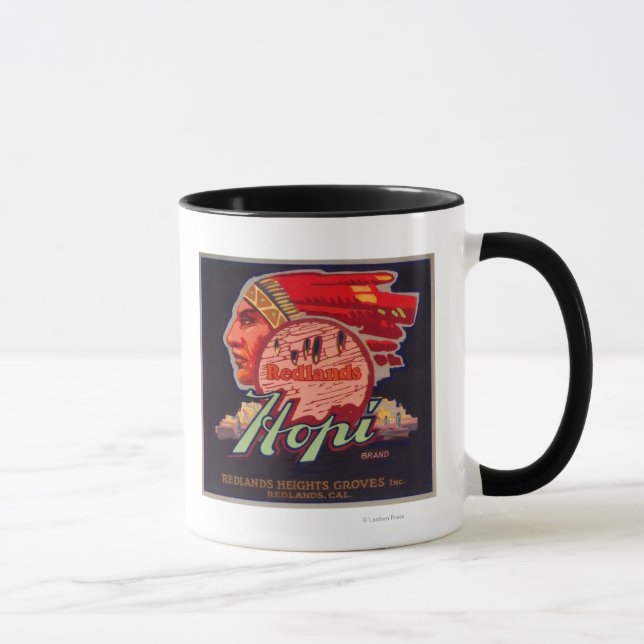 Taza Etiqueta de Naranja HopiRedlands, CA (Derecha)