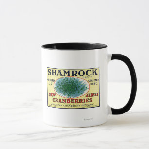 Taza Etiqueta del arándano de la marca del trébol