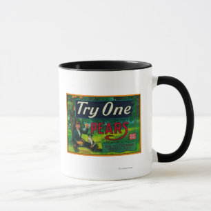 Taza Etiqueta del cajón de la pera del intento uno