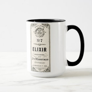 Taza Etiqueta del elixir del boticario del vintage