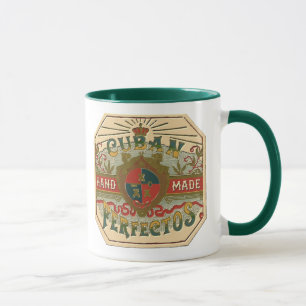 Taza Etiqueta del tabaco de Perfectos del cubano del