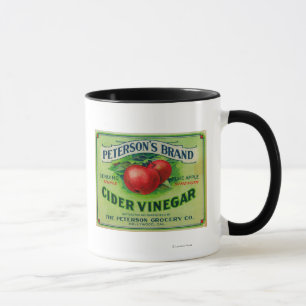 Taza Etiqueta del vinagre de la sidra de Peterson