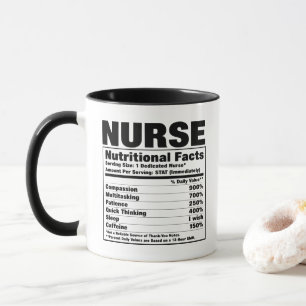 Taza Etiqueta divertida de datos nutricionales de enfer