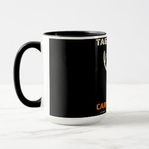 Taza Etiqueta un ciervo tallado un pájaro Temporada de