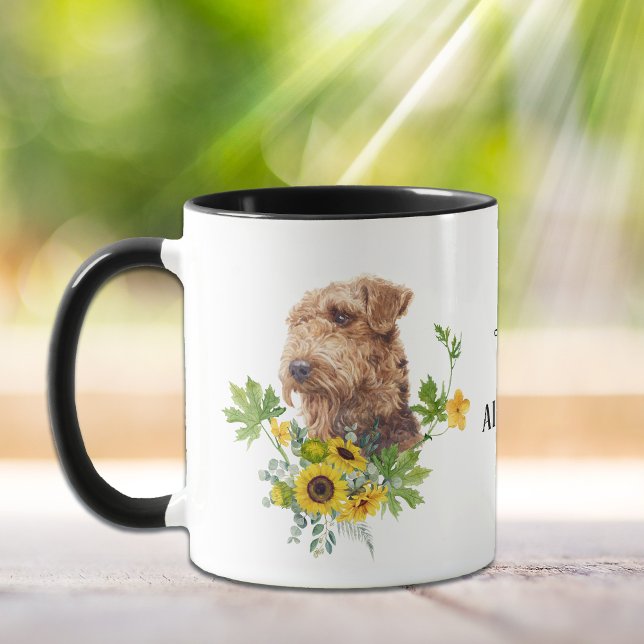 Taza Eucalyptus Airedale Terrier Dog (Subido por el creador)
