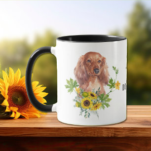 Taza Eucalyptus Red Dachshund Mug