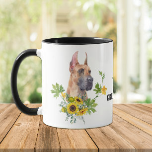 Taza Eucalyptus Sunflower Great Dane Dog Mug