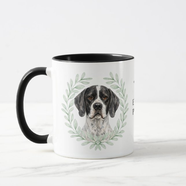 Taza Eucalyptus Wreath English Pointer Dog Monogram (Izquierda)