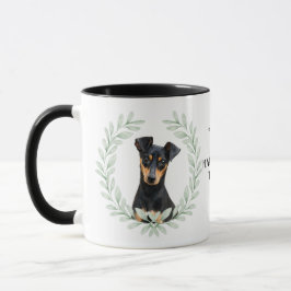 Taza Eucalyptus Wreath Manchester Terrier Monogram