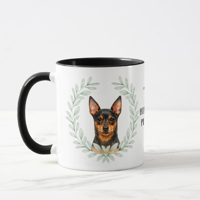 Taza Eucalyptus Wreath Miniature Pinscher Monogram (Izquierda)