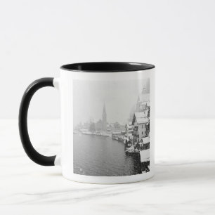 Taza Europa, Austria, Hallstat. Vista del pueblo en la