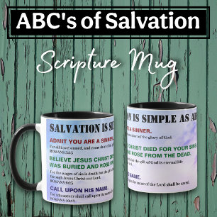 Taza Evangelio ABC de la Salvación Biblia Cristiana KJV