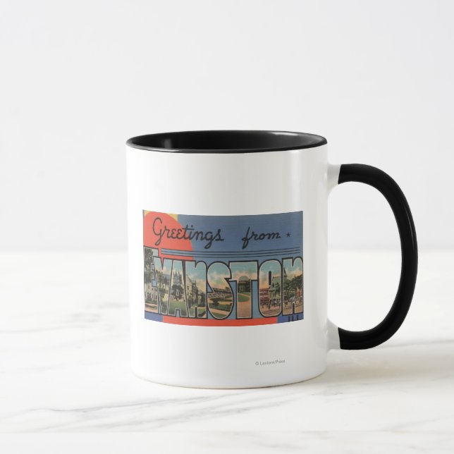 Taza Evanston, Illinois - Escenas de letras grandes (Derecha)