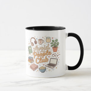Taza Evita Vibraciones de Club de Introvertidos Acogedo