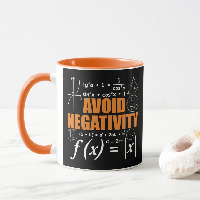 Taza Evitar la negatividad Divertida Maestra Matemática (Con donut)