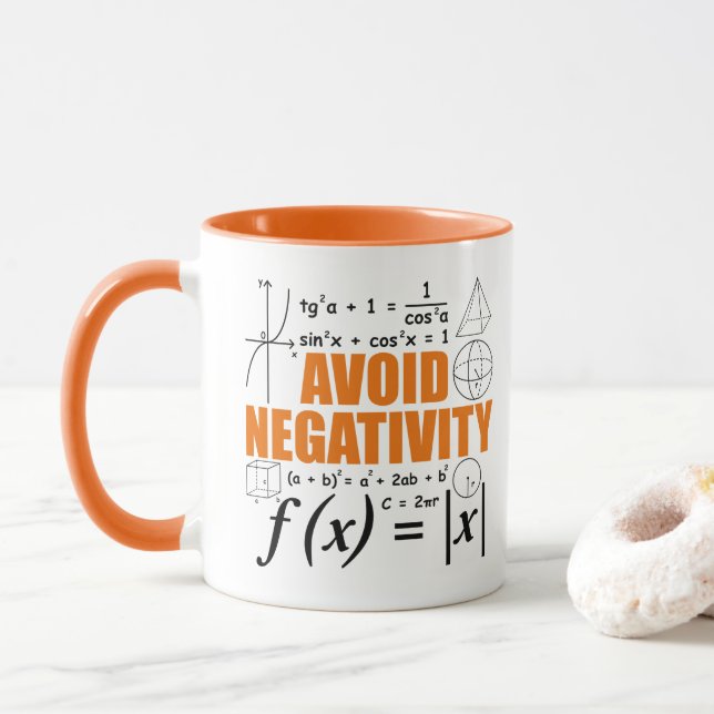 Taza Evitar la negatividad enseñando tipografía matemát (Con donut)