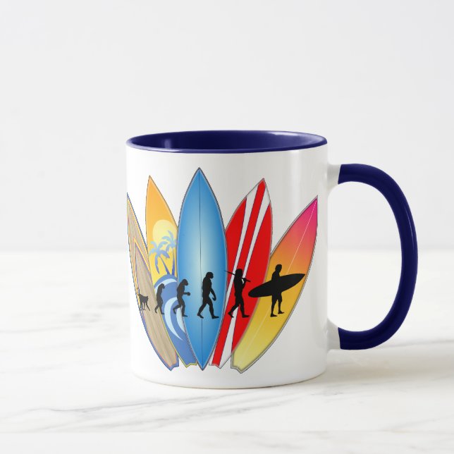 Taza Evolución que practica surf (Derecha)