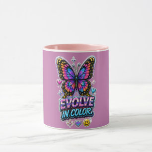 Taza Evoluciona en Color Mariposa 🦋 Inspiradora 