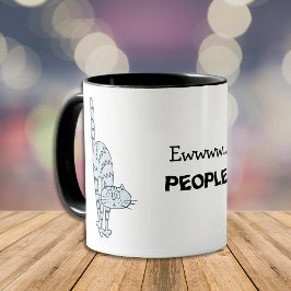 Taza Ewwww...Peopla Gracioso Café de gato azul